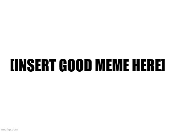 good meme | [INSERT GOOD MEME HERE] | image tagged in blank white template | made w/ Imgflip meme maker