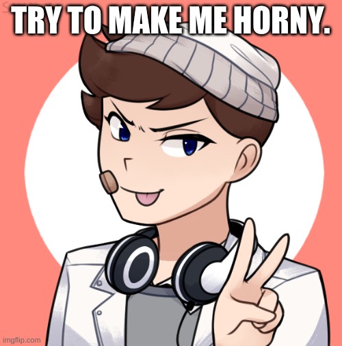 (FYI I'm a straight guy) | TRY TO MAKE ME HORNY. | image tagged in blank white template | made w/ Imgflip meme maker