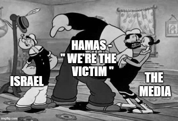 Just The Facts, Please | HAMAS -
" WE'RE THE
    VICTIM "; THE 
MEDIA; ISRAEL | image tagged in media,hamas,israel,palestine,liberals,bernie sanders | made w/ Imgflip meme maker