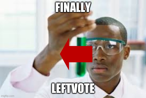 FINALLY | FINALLY; LEFTVOTE | image tagged in finally | made w/ Imgflip meme maker