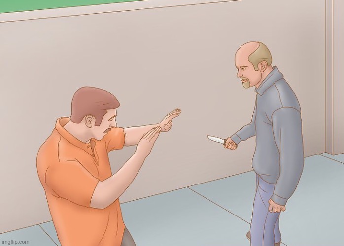 Wikihow defend against knife | image tagged in wikihow defend against knife | made w/ Imgflip meme maker