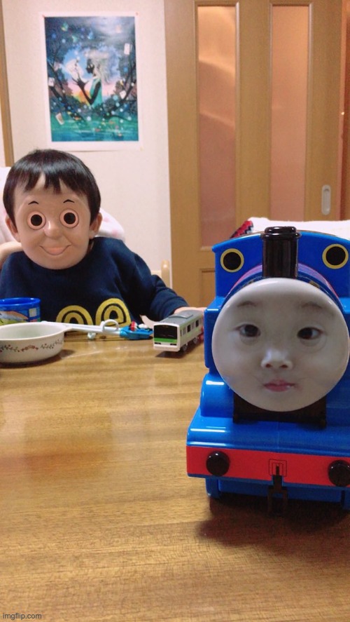 cursed | image tagged in cursed image,thomas,face swap | made w/ Imgflip meme maker