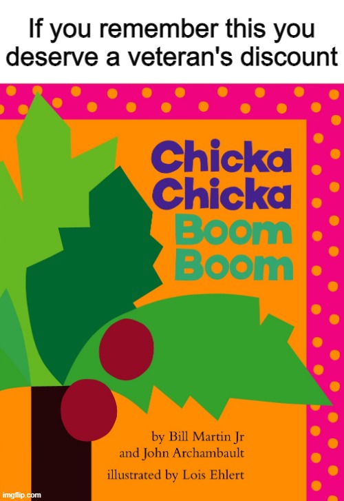 Chicka Chicka... BOOM! BOOM! |  If you remember this you deserve a veteran's discount | image tagged in memes,funny,childhood,alphabet,stop reading the tags,memes | made w/ Imgflip meme maker