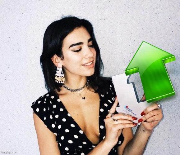 High Quality Dua Lipa upvote Blank Meme Template