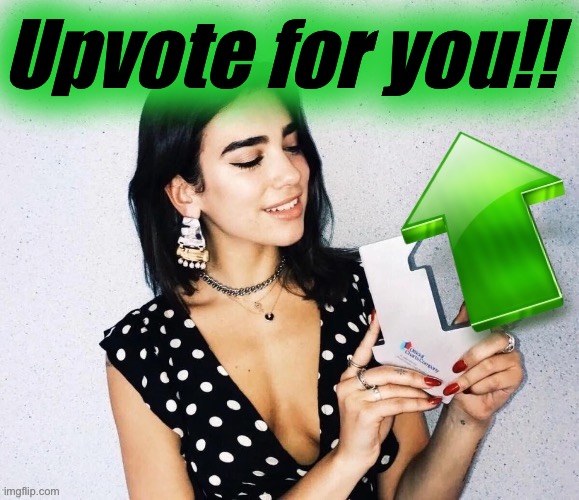 High Quality Dua Lipa upvote for you Blank Meme Template