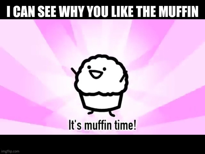 It's muffin time! | I CAN SEE WHY YOU LIKE THE MUFFIN | image tagged in it's muffin time | made w/ Imgflip meme maker