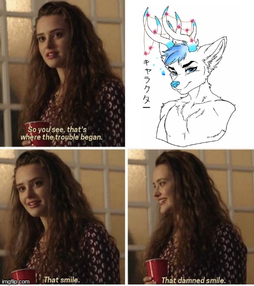That damn smile | image tagged in that smile,furry,character | made w/ Imgflip meme maker