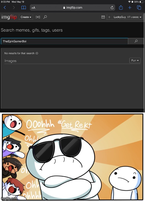 finally inner f-ing peace. | image tagged in theodd1sout get rekt | made w/ Imgflip meme maker