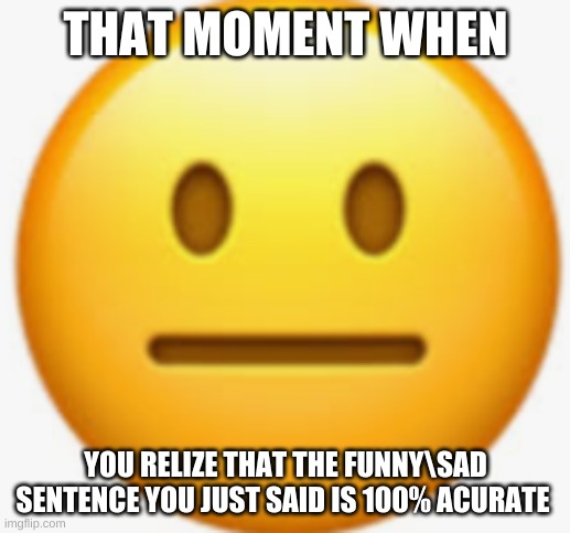 ;w; | THAT MOMENT WHEN; YOU REALIZE THAT THE FUNNY\SAD SENTENCE YOU JUST SAID IS 100% ACCURATE | image tagged in lol | made w/ Imgflip meme maker