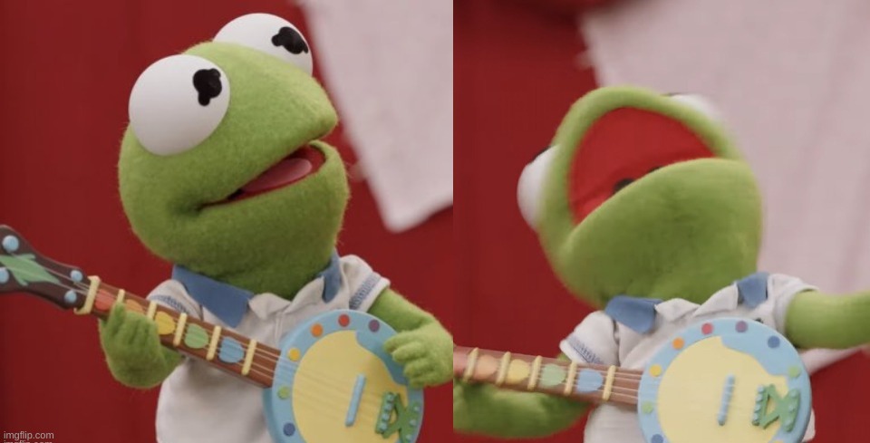 Baby Kermit Playing The Banjo | image tagged in baby kermit playing the banjo | made w/ Imgflip meme maker