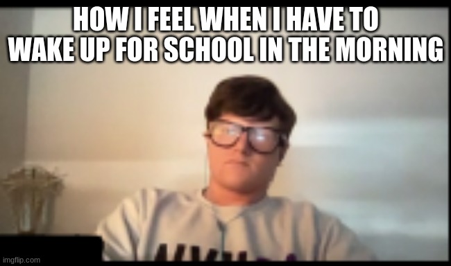 sad | HOW I FEEL WHEN I HAVE TO WAKE UP FOR SCHOOL IN THE MORNING | image tagged in school | made w/ Imgflip meme maker