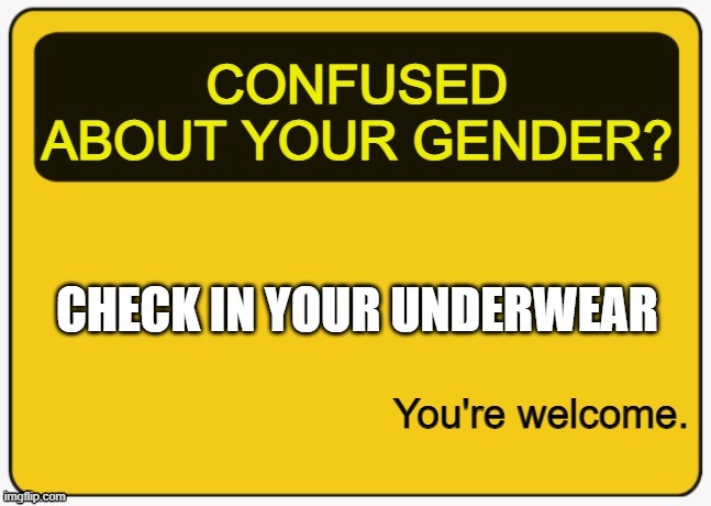 Gender Confused? | image tagged in transgender,transgender bathroom,gender,gender identity,gender confusion,2 genders | made w/ Imgflip meme maker