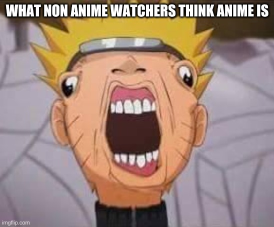 Naruto joke | WHAT NON ANIME WATCHERS THINK ANIME IS | image tagged in naruto joke | made w/ Imgflip meme maker