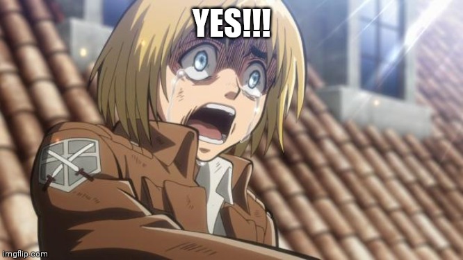 YES!!! | image tagged in attack on titan | made w/ Imgflip meme maker