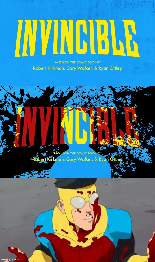 Invincible Splatter | image tagged in invincible,comic book,tv series,blood | made w/ Imgflip meme maker