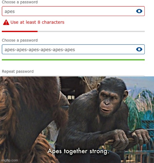 *insert title here* | image tagged in ape together strong | made w/ Imgflip meme maker