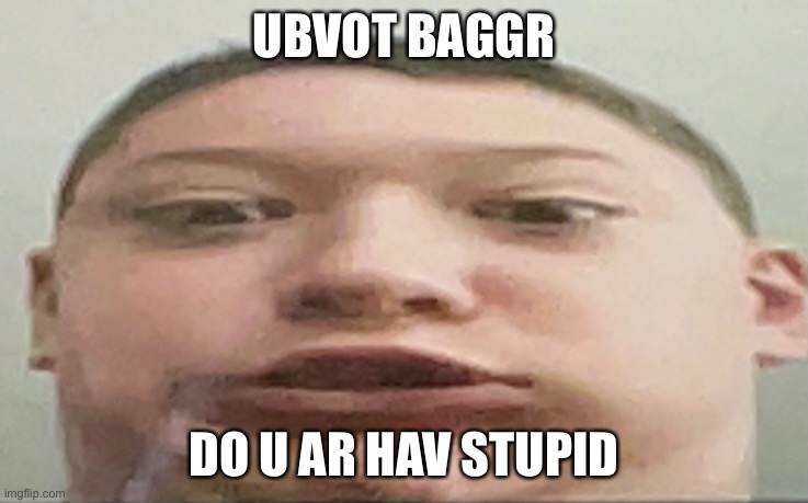 UBVOT BAGGR DO U AR HAV STUPID | made w/ Imgflip meme maker