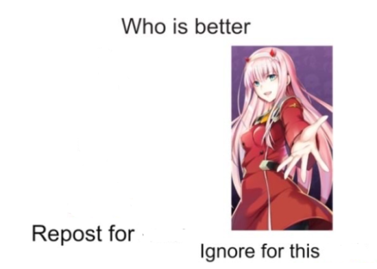 High Quality Repost for ignore for zero two Blank Meme Template