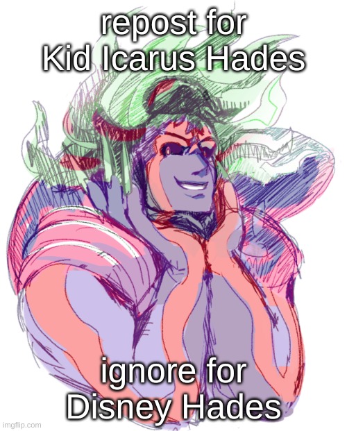 repost for Kid Icarus Hades; ignore for Disney Hades | made w/ Imgflip meme maker