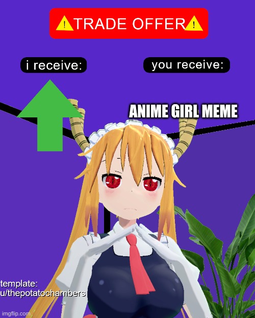 ANIME GIRL MEME | image tagged in anime meme | made w/ Imgflip meme maker