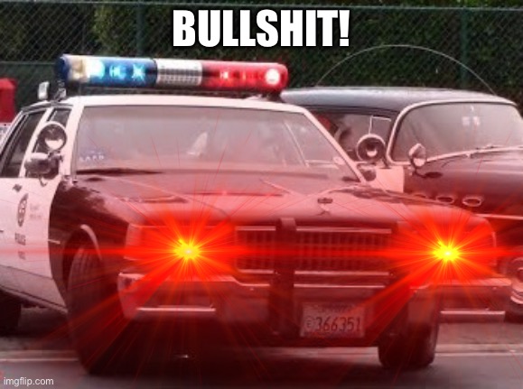 Triggered Police car | BULLSHIT! | image tagged in funny memes | made w/ Imgflip meme maker