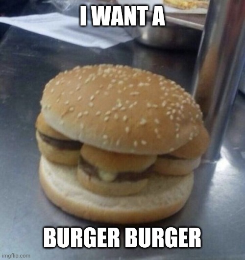 Nothing burger | I WANT A BURGER BURGER | image tagged in nothing burger | made w/ Imgflip meme maker