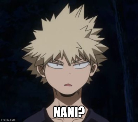 Bakugo's Huh? | NANI? | image tagged in bakugo's huh | made w/ Imgflip meme maker