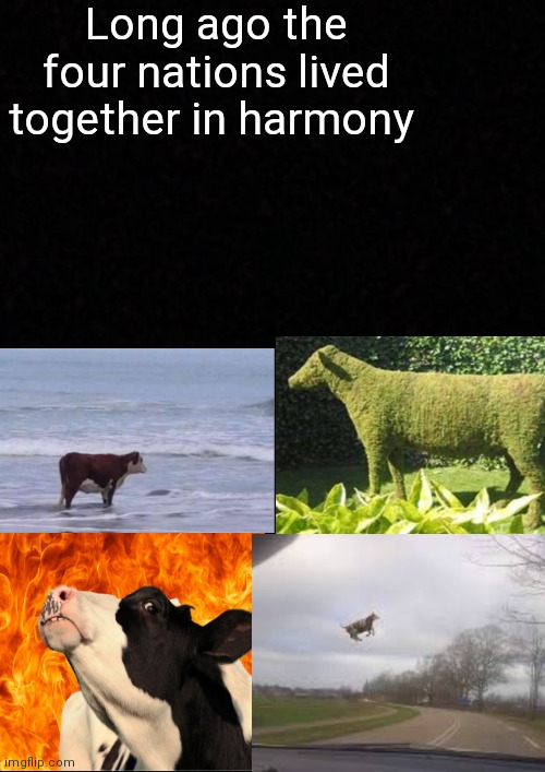 :3 | Long ago the four nations lived together in harmony | image tagged in blank | made w/ Imgflip meme maker