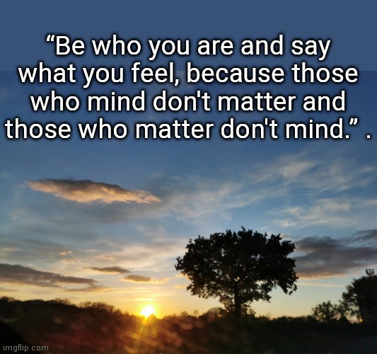 “Be who you are and say what you feel, because those who mind don't matter and those who matter don't mind.” . | image tagged in strength | made w/ Imgflip meme maker