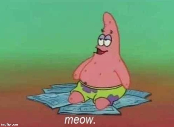i posted this in politics | image tagged in patrick meow | made w/ Imgflip meme maker