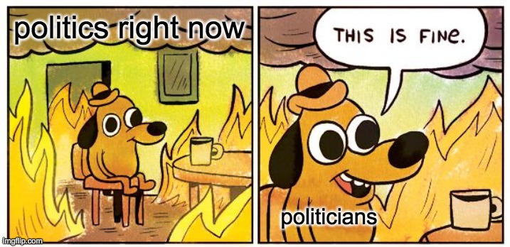 This Is Fine Meme | politics right now politicians | image tagged in memes,this is fine | made w/ Imgflip meme maker