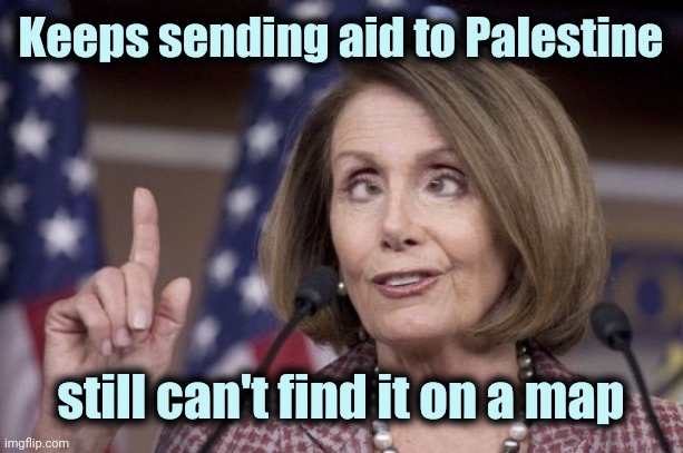 Nancy pelosi | Keeps sending aid to Palestine still can't find it on a map | image tagged in nancy pelosi | made w/ Imgflip meme maker