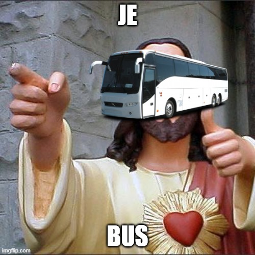 jebus | JE; BUS | image tagged in memes,buddy christ | made w/ Imgflip meme maker
