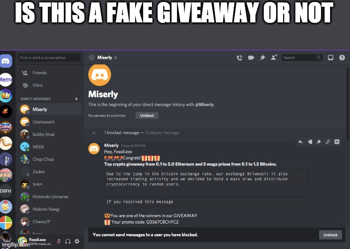 IS THIS A FAKE GIVEAWAY OR NOT | made w/ Imgflip meme maker