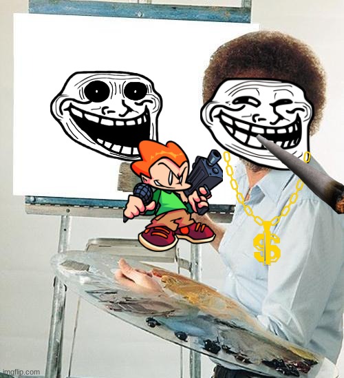 Bob Ross Troll | image tagged in bob ross troll | made w/ Imgflip meme maker