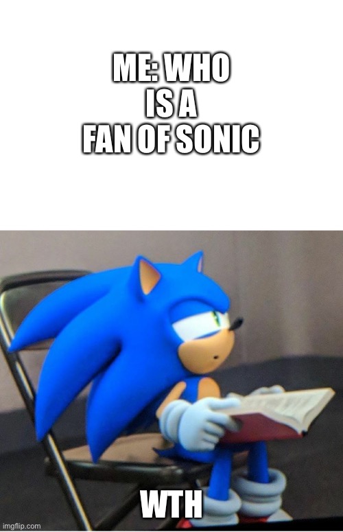 Sonic | ME: WHO IS A FAN OF SONIC WITH | image tagged in sonic | made w/ Imgflip meme maker