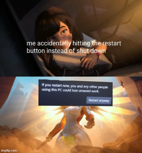 The hero who saved my 5 minutes | image tagged in pc,angel,accidentally clicked restart,stop reading the tags | made w/ Imgflip meme maker
