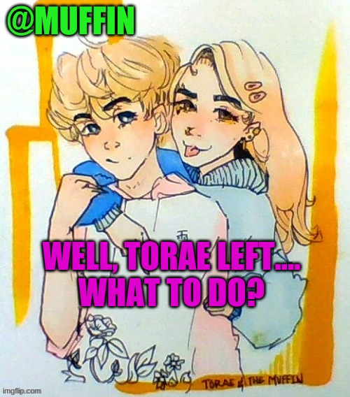 hmmmm | WELL, TORAE LEFT....
WHAT TO DO? | image tagged in torae i love youuuuuu | made w/ Imgflip meme maker