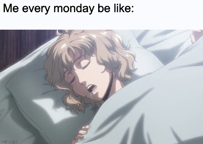 Hitch hates monday | image tagged in i hate mondays,aot,anime meme | made w/ Imgflip meme maker