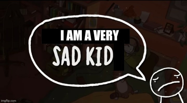 I am a very sad kid | image tagged in i am a very sad kid | made w/ Imgflip meme maker