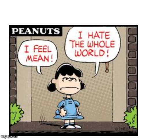 I hate the whole world template | image tagged in blank white template,lucy hating the whole world,a template that i made | made w/ Imgflip meme maker