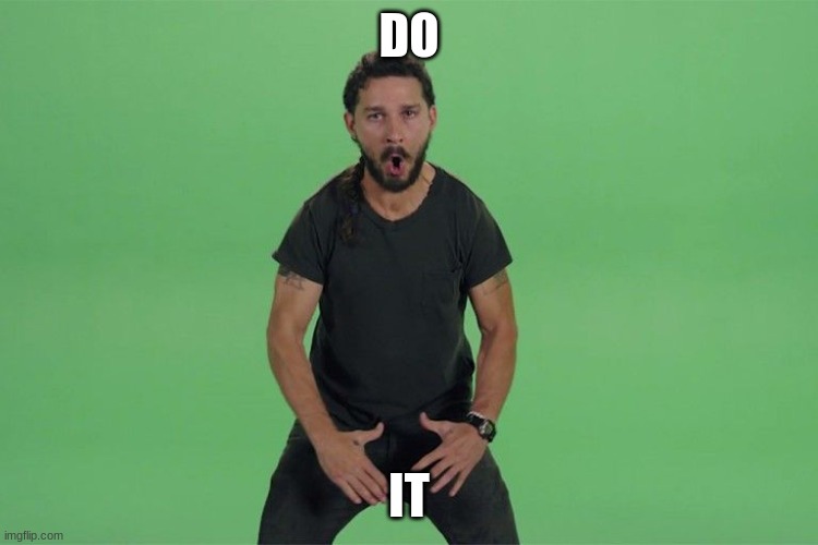 DO IT | image tagged in shia labeouf just do it | made w/ Imgflip meme maker