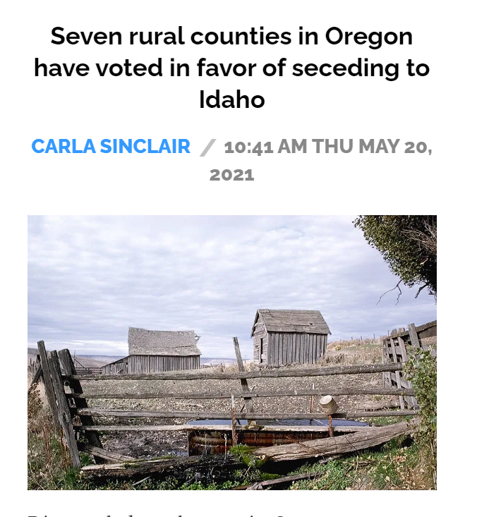 Seven rural countines in Oregon have voted in favor of Idaho Blank Meme Template