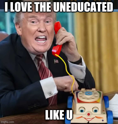 I'm the president | I LOVE THE UNEDUCATED; LIKE U | image tagged in i'm the president | made w/ Imgflip meme maker