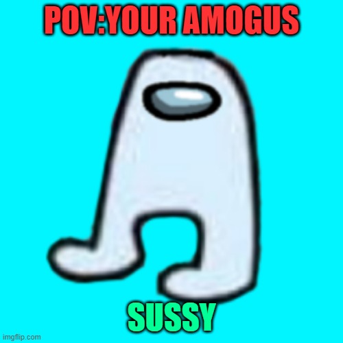 being amogus | POV:YOUR AMOGUS; SUSSY | image tagged in amogus | made w/ Imgflip meme maker