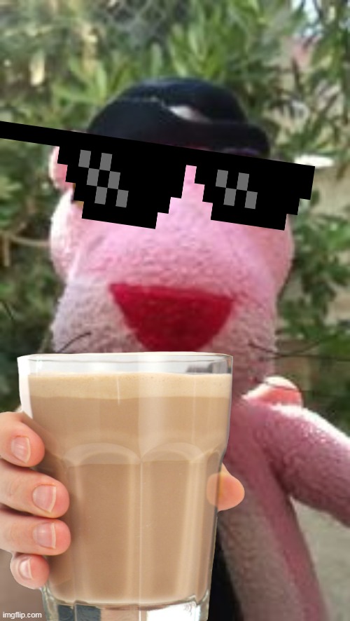 pantherman42 | image tagged in tiktok,pink panther,plush,epic,choccy milk,swag | made w/ Imgflip meme maker