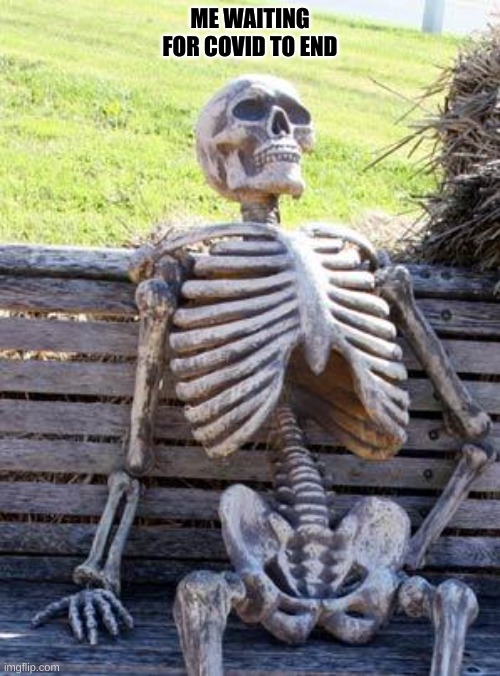 Me IRL | ME WAITING FOR COVID TO END | image tagged in skeleton,reeeeeeeeeeeeeeeeeeeeee,reeeee,yeeee | made w/ Imgflip meme maker