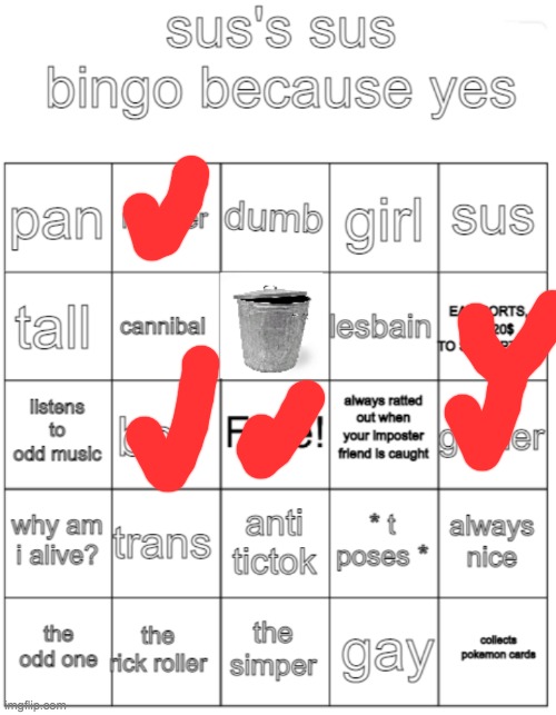 sus's sus bingo | image tagged in sus's sus bingo | made w/ Imgflip meme maker