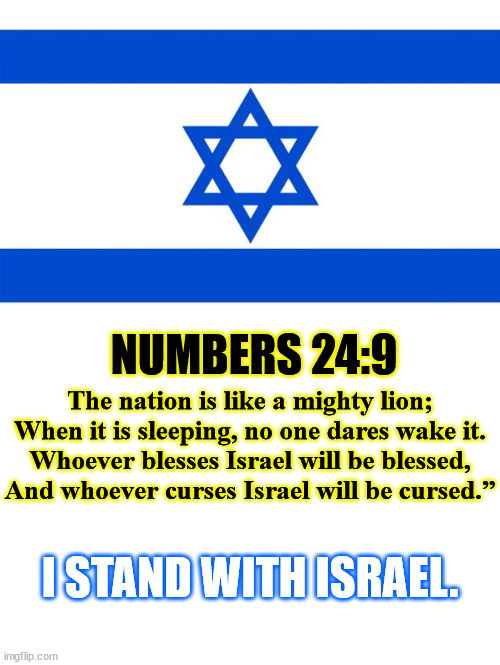 "As for me and my house, we will serve the LORD.” | NUMBERS 24:9; The nation is like a mighty lion;
When it is sleeping, no one dares wake it.
Whoever blesses Israel will be blessed,
And whoever curses Israel will be cursed.”; I STAND WITH ISRAEL. | image tagged in meme israel,freedom,israel,holy bible,old testament | made w/ Imgflip meme maker
