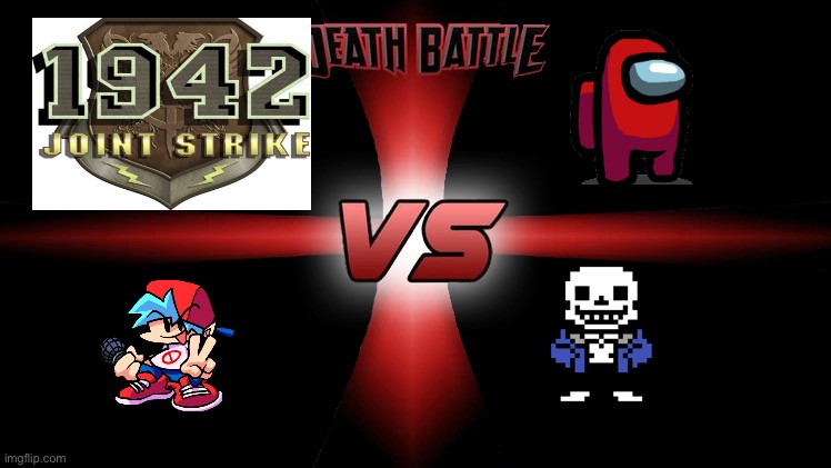 1942 joint strike vs among us vs fnf vs undertale | image tagged in death battle 4 way | made w/ Imgflip meme maker